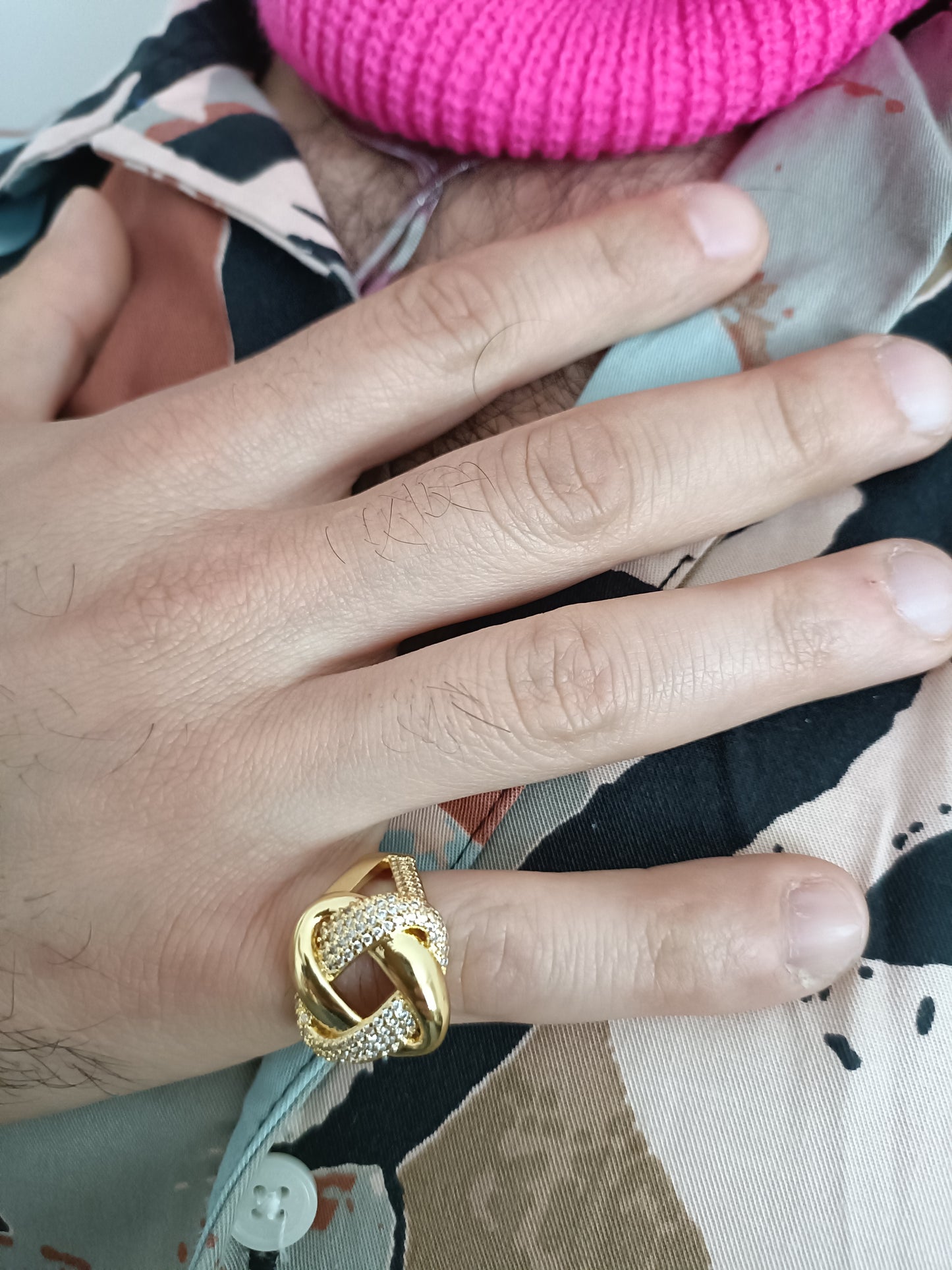 Anello - Knot My Type - Finitura Gold - Pavé di Pietre luminose
