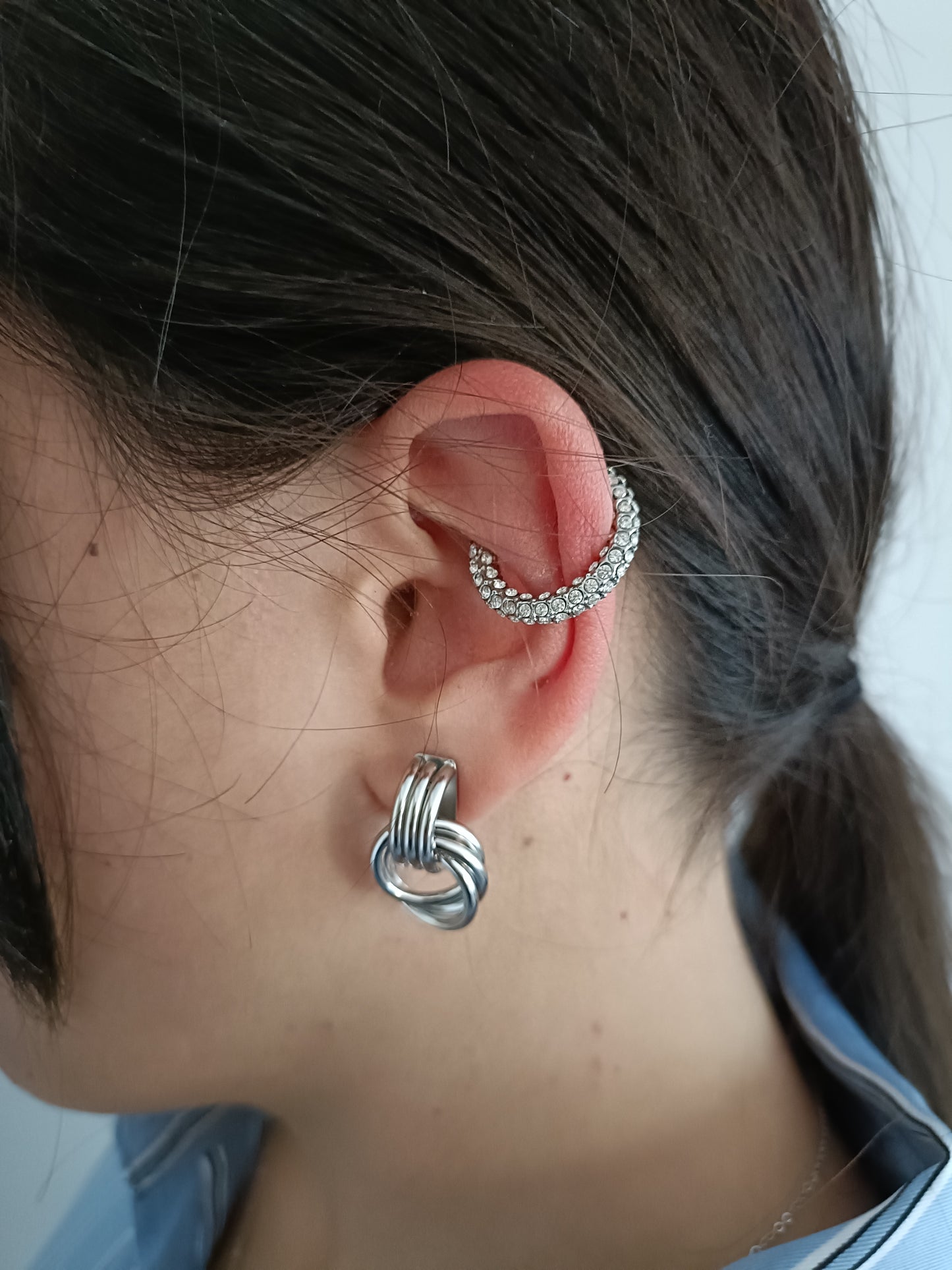 Orecchino Cuff - Ice Me Baby - Finitura Silver - Pavè Pietre luminose
