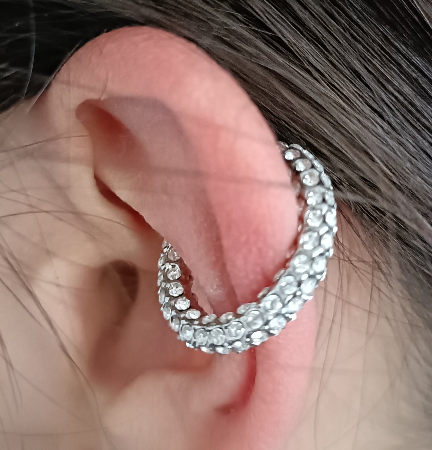 Orecchino Cuff - Ice Me Baby - Finitura Silver - Pavè Pietre luminose