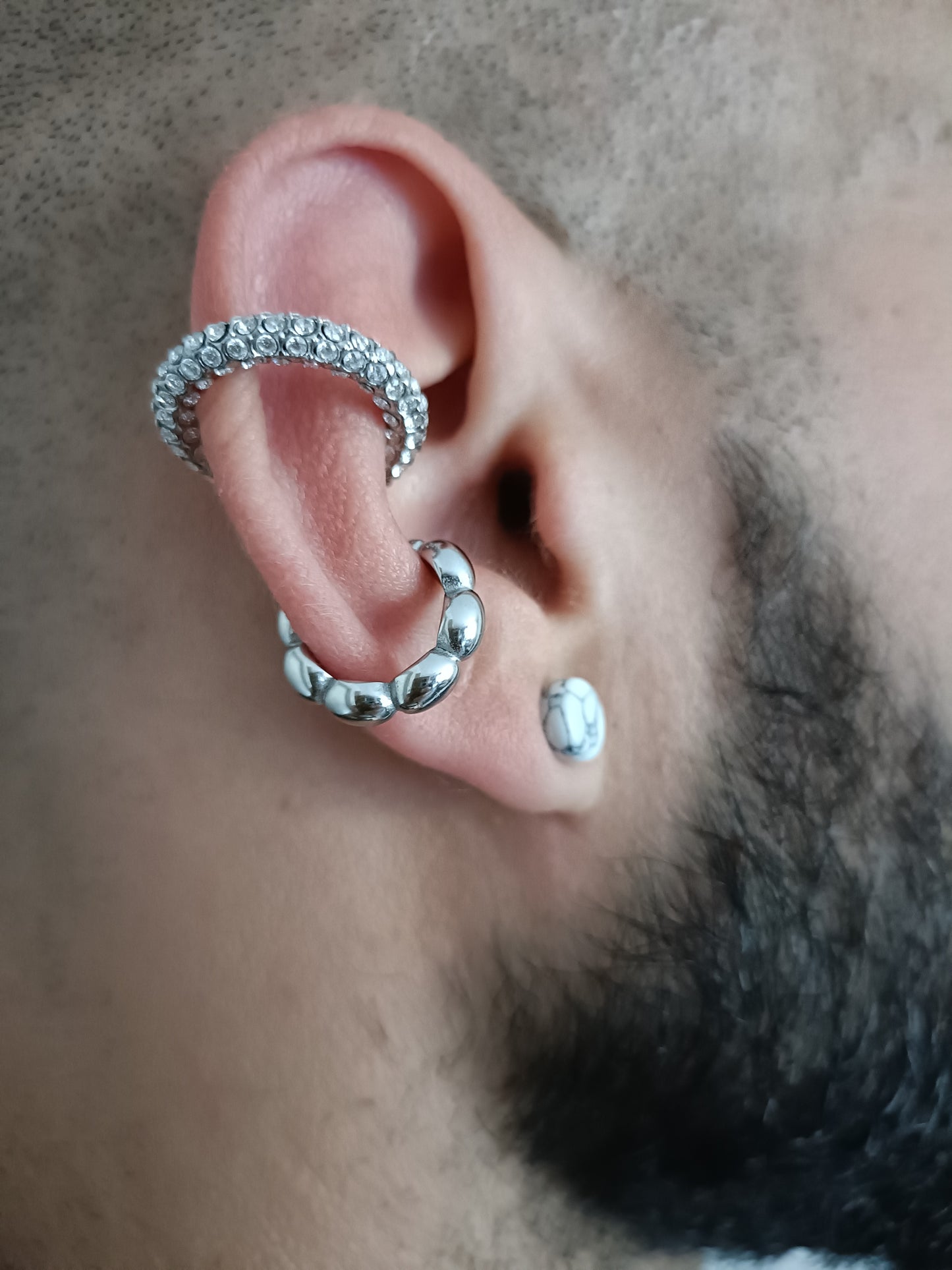 Orecchino Cuff - Ice Me Baby - Finitura Silver - Pavè Pietre luminose