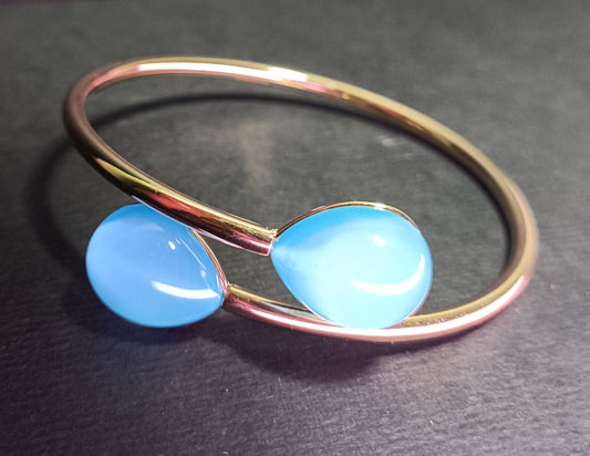 Bracciale - Softcore - Finitura Gold - Pietra Azzurra