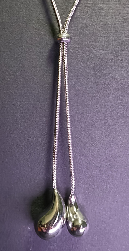 Collana - Silver Drop - Finitura Silver Regolabile