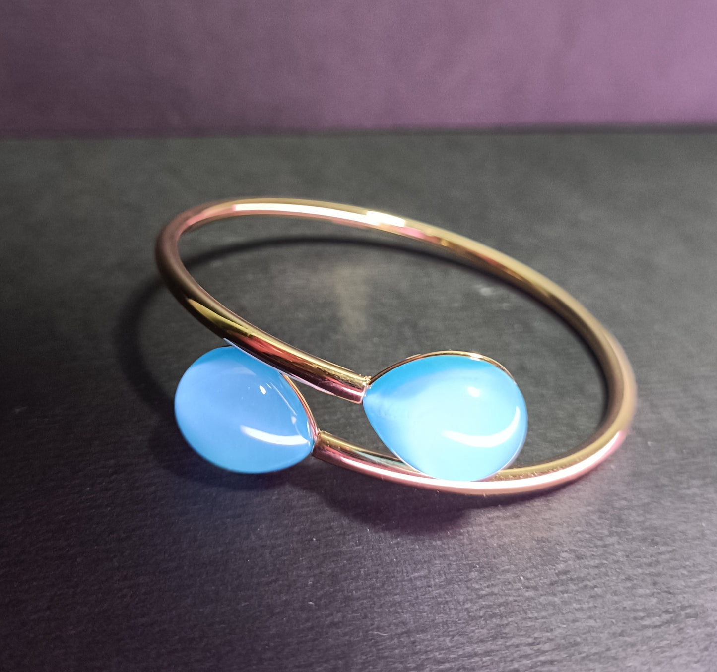 Bracciale - Softcore - Finitura Gold - Pietra Azzurra
