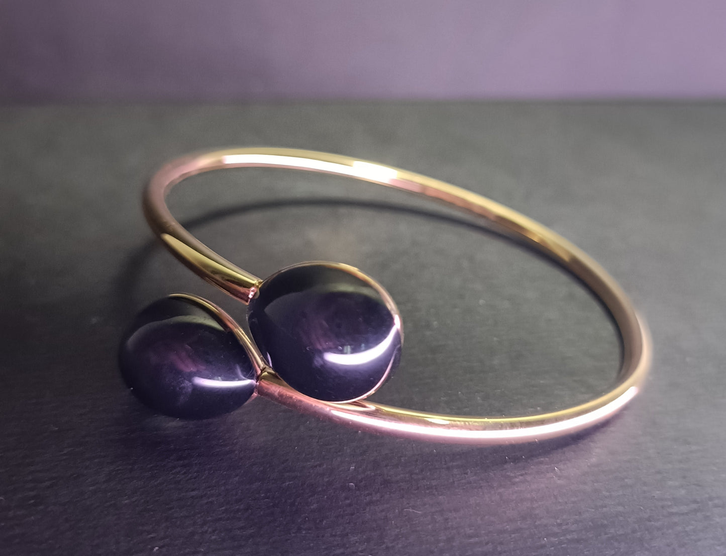 Bracciale - Softcore - Finitura Gold - Pietra Nera