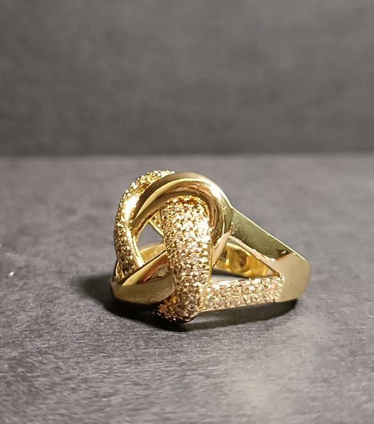 Anello - Knot My Type - Finitura Gold - Pavé di Pietre luminose