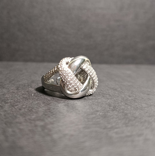 Anello - Knot My Type - Finitura Silver - Pavé di Pietre luminose