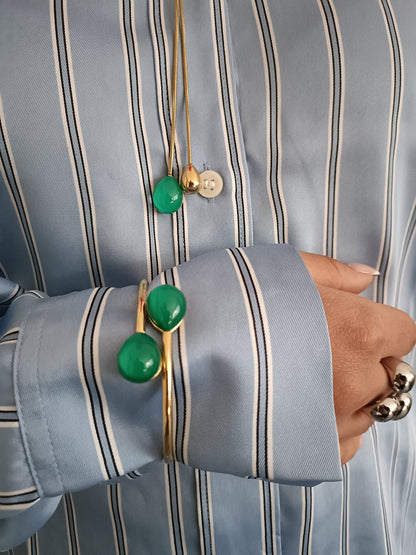 Bracciale -Softcore - Finitura Gold - Pietra Verde