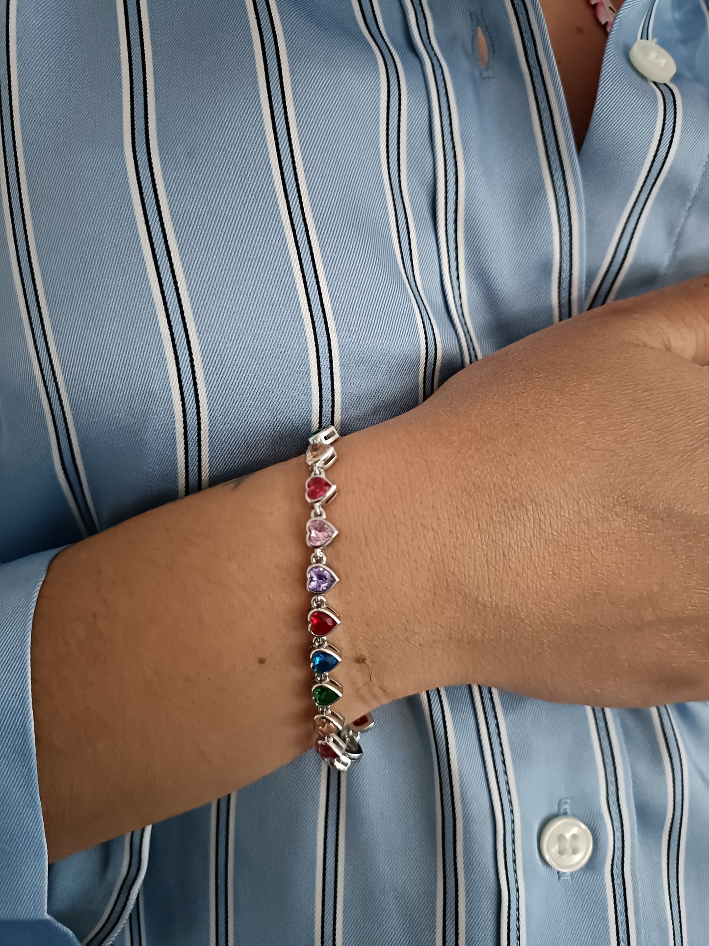 Bracciale -Sweet Damage - Finitura Silver - Pietre Colorate