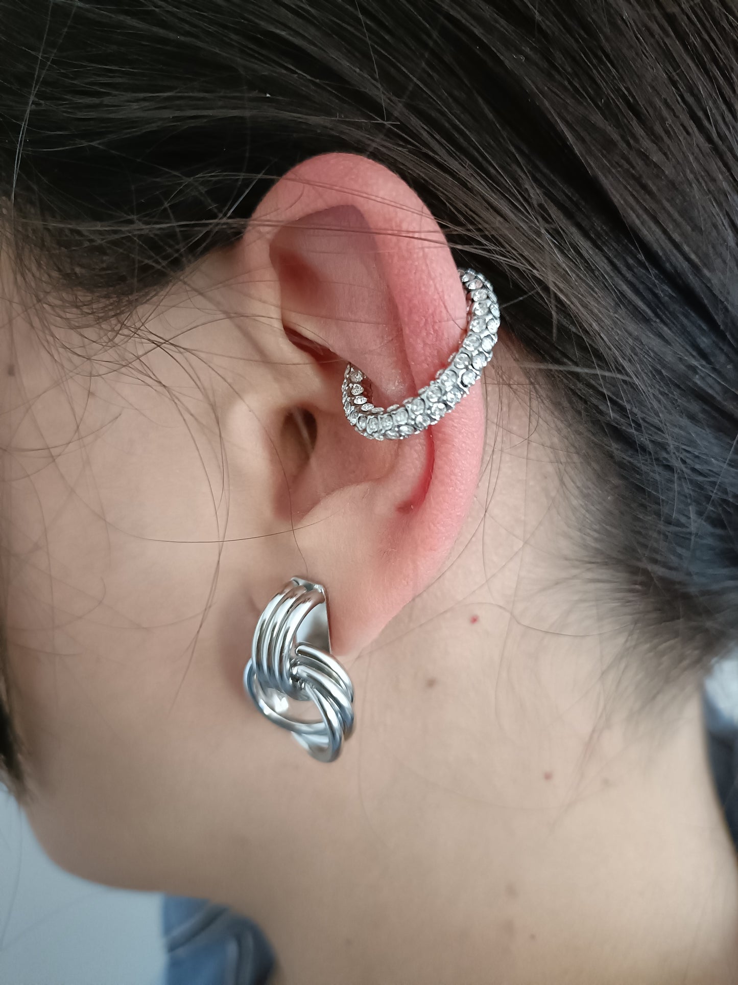 Orecchino Cuff - Ice Me Baby - Finitura Silver - Pavè Pietre luminose