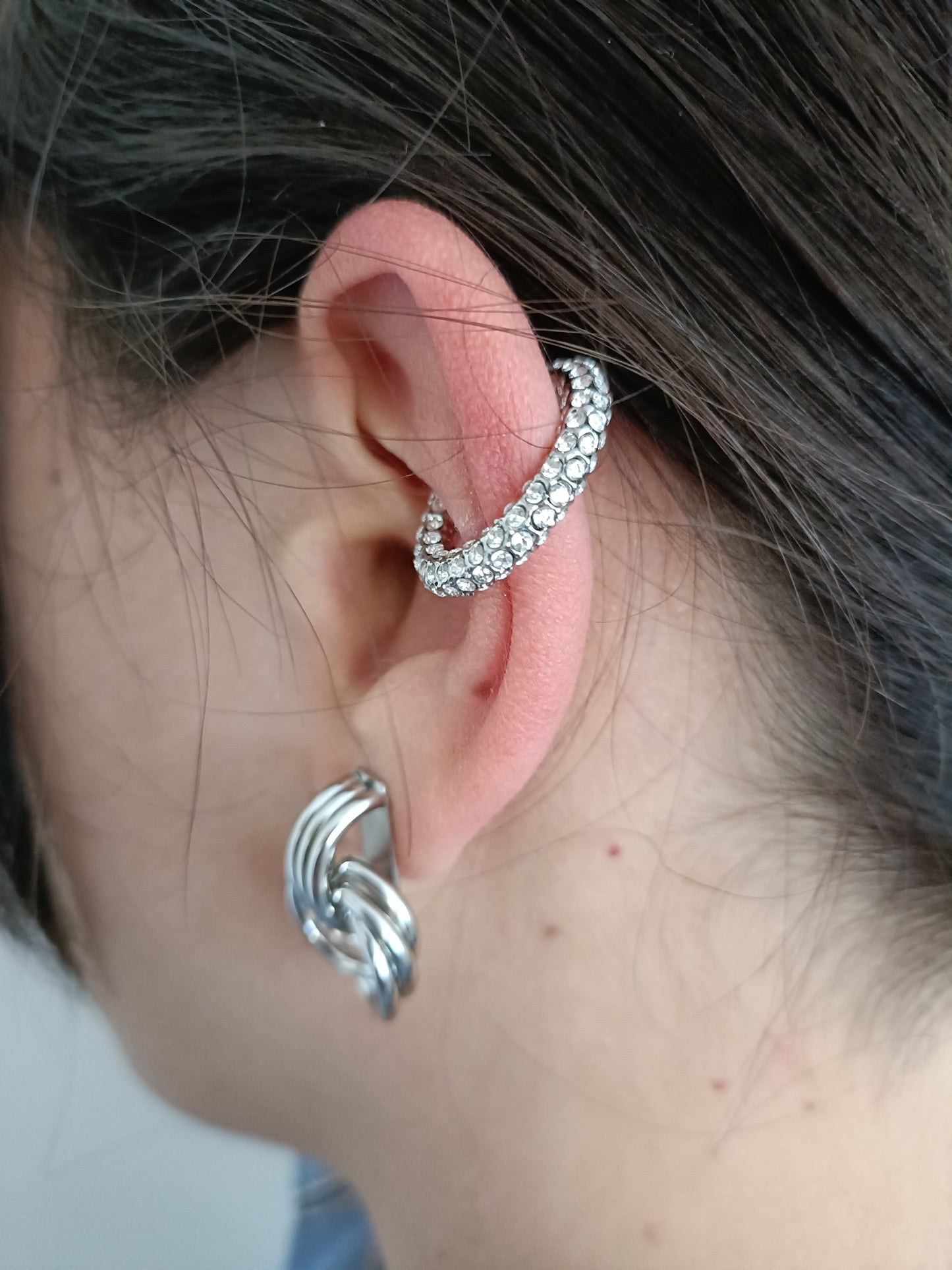 Orecchino Cuff - Ice Me Baby - Finitura Silver - Pavè Pietre luminose