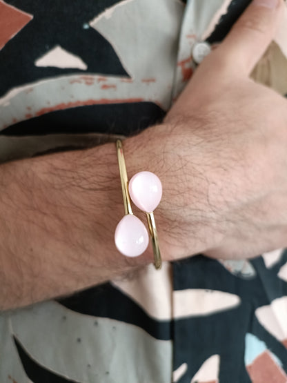 Bracciale -Softcore - Rifinitura Gold - Pietra Rosa