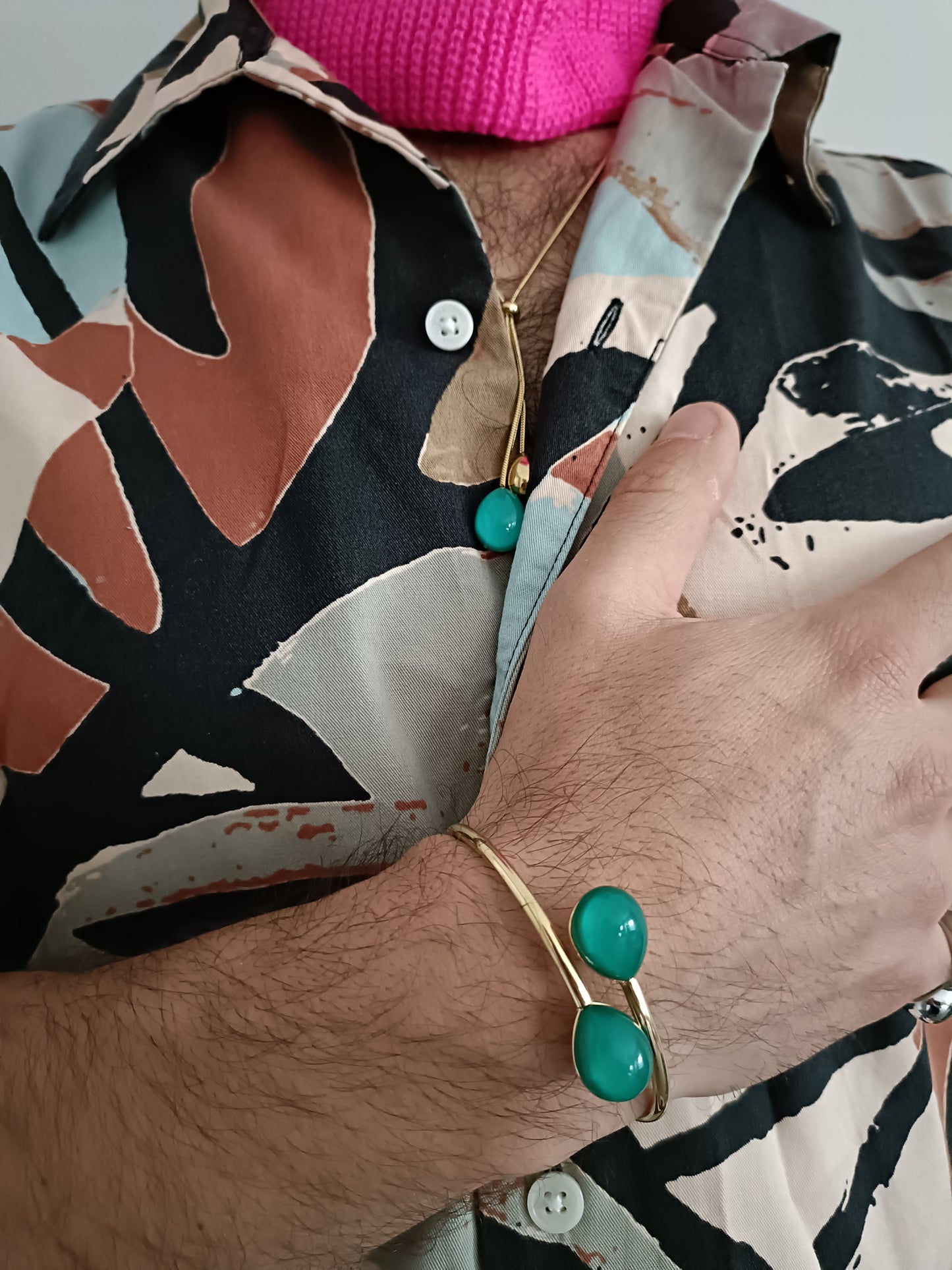 Bracciale -Softcore - Finitura Gold - Pietra Verde