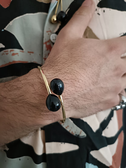 Bracciale - Softcore - Finitura Gold - Pietra Nera