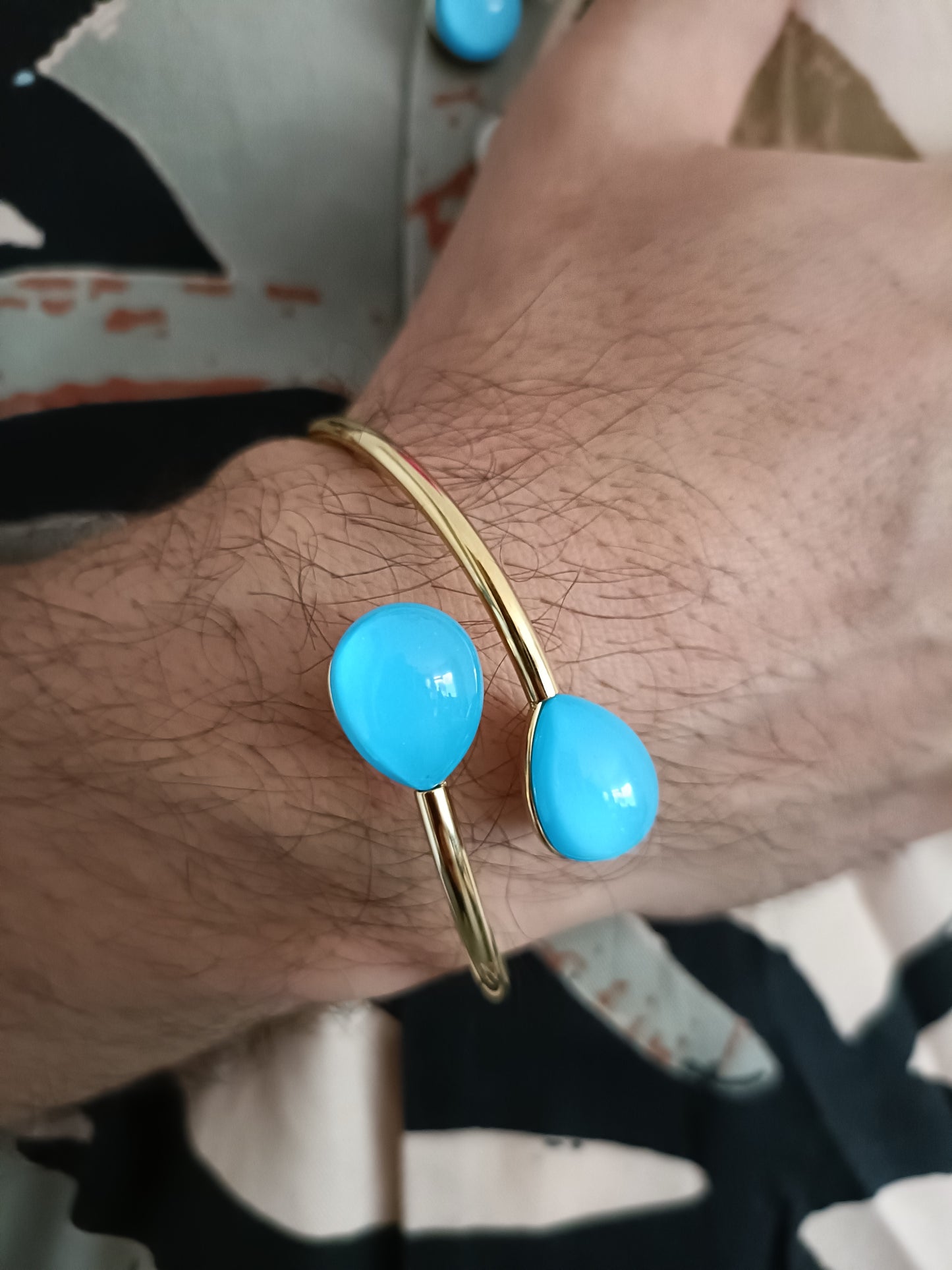 Bracciale - Softcore - Finitura Gold - Pietra Azzurra