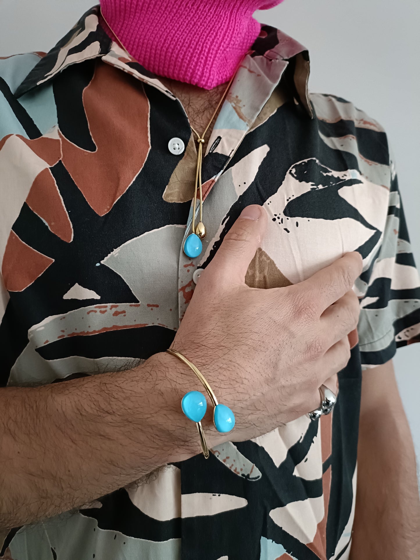 Bracciale - Softcore - Finitura Gold - Pietra Azzurra