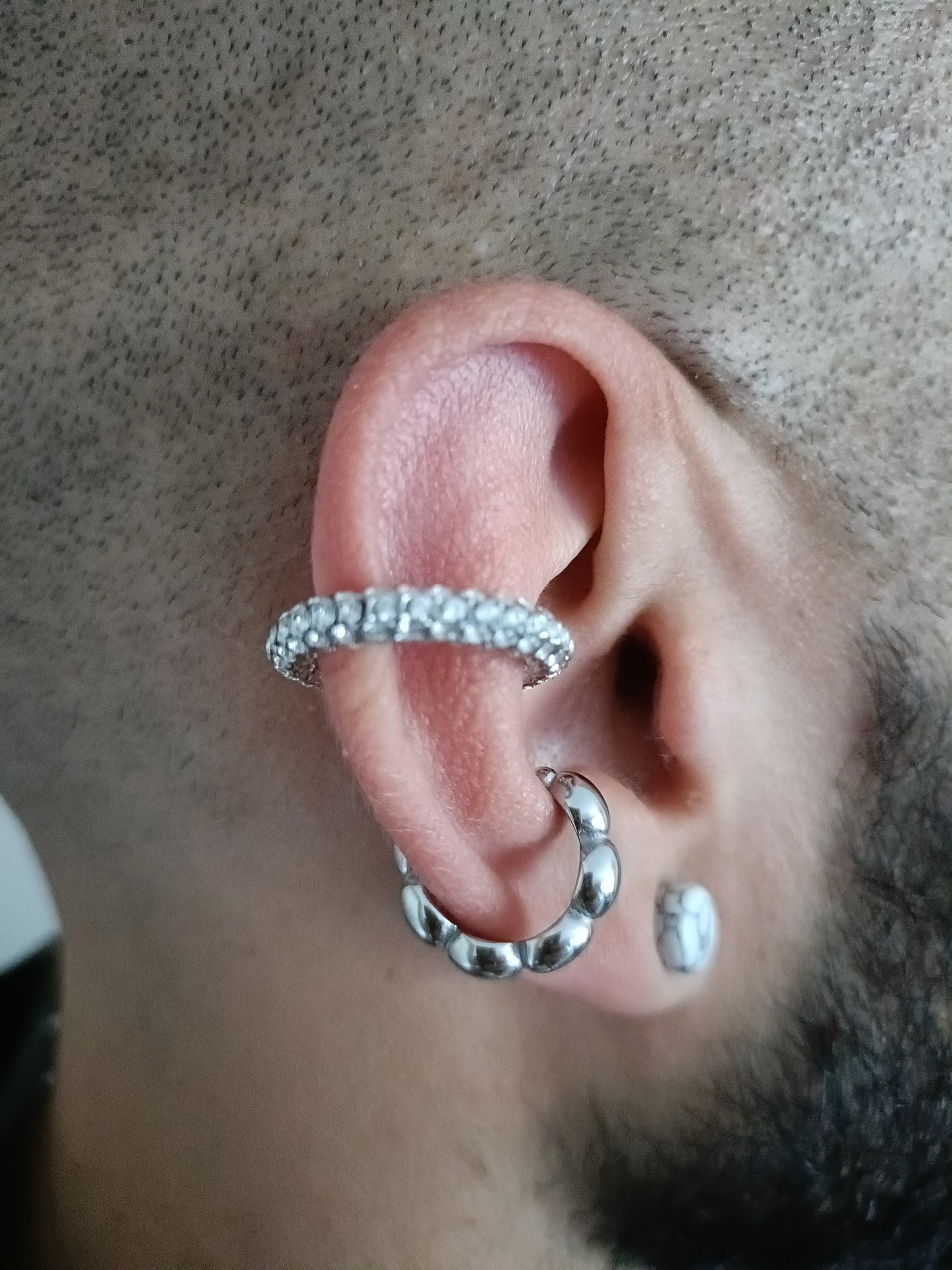 Orecchino Cuff - Ice Me Baby - Finitura Silver - Pavè Pietre luminose