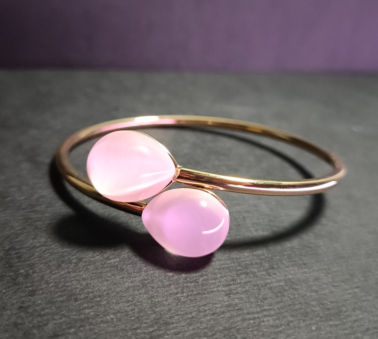 Bracciale -Softcore - Rifinitura Gold - Pietra Rosa