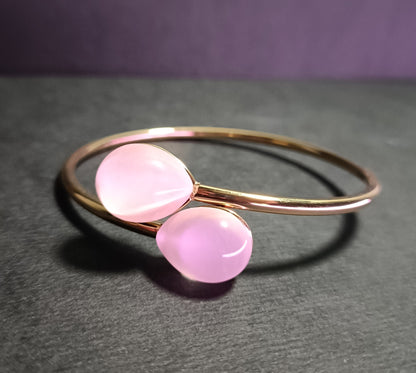Bracciale -Softcore - Rifinitura Gold - Pietra Rosa