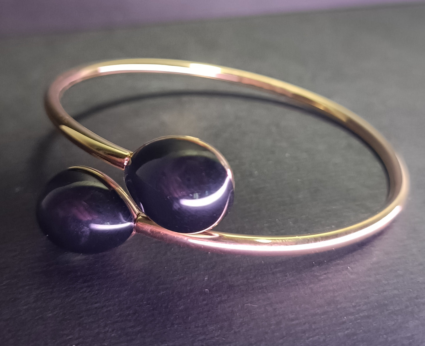 Bracciale - Softcore - Finitura Gold - Pietra Nera