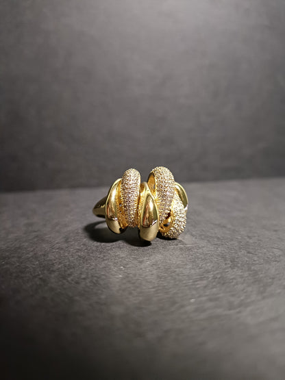 Anello - Claw Chic - Finitura Gold - Pavè Pietre luminose